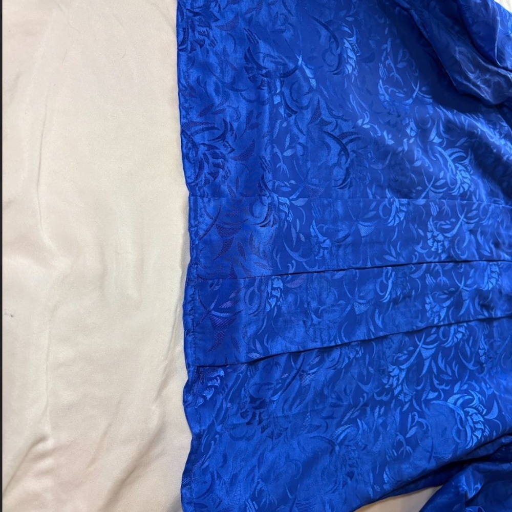 Vintage SK & Company Long Sleeve Blouse Royal Blue Mock Neck/Shoulder Pad Size12 - Picture 5 of 13